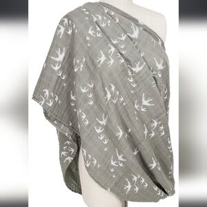Bebe Au Lait Muslin Nursing Scarf 2 In 1 Bird Print Cover